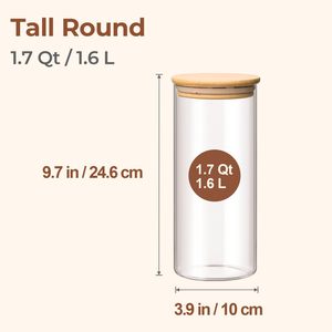 Recipientes de Cocina Personalizados con Tapa de Bambú Natural, Elegantes Recipientes de Almacenamiento de Vidrio Borosilicato, Resistentes a la Humedad y Aptos para Lavavajillas - Product Image 2