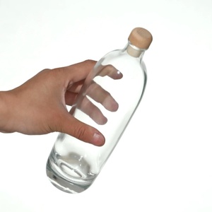 Botella de Licor de Cristal Blanco Ovalada al por Mayor, Botella de Vino, Botella de Ginebra Tónica de 500 ml con Tapón de Corcho - Product Image 3