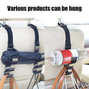 Multifunktions-Leder-Auto organisatoren Luxus-Rücksitz-Kopfstütze Hänge haken Regenschirm halter Rücksitz aufbewahrung für einfaches Reisen - Product Image 4
