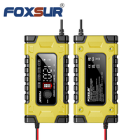 FOXSUR-Désulfateur de batterie 12V 10A/24V 5A à 7 niveaux, chargeur de plomb GEL STD AGM, chargeur de réparation d'impulsions de voiture et de moto