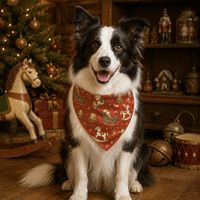 Bavoir triangulaire en plastique pour animaux de compagnie, Halloween et Noël, avec imprimé Casse-Noisette et Ours, accessoires de fête, écharpe pour chats et chiens
