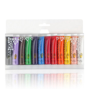 12 couleurs 12ML Tube peinture acrylique ensemble couleur <span class=keywords><strong>ongles</strong></span> verre Art peinture peinture pour tissu <span class=keywords><strong>dessin</strong></span> outils - Product Image 5