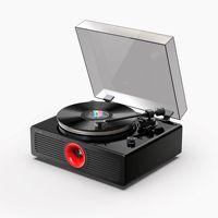 Platine vinyle en aluminium CNC à grain de bois, base antichoc, Bluetooth 5.1, sortie ligne, haut-parleur intégré, pour décoration intérieure HiFi, directement de l'usine