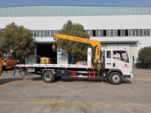 Camion de dépose de route à lit plat avec 5 tonnes, grue, camion de récupération - Product Image 6
