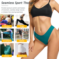 Green Envoy En gros Strings de sport sans couture Tanga à dos en V avec anneau décoratif Couleur unie Ropa Interior Mujer Sous-vêtements pour femmes