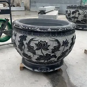 cheap natural stone handmade flower pots