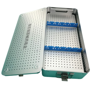 Scatola di sterilizzazione medica in alluminio a doppio strato strumenti chirurgici manuali 550x250x100mm FY marca CE certificata classe I ospedale - Product Image 3