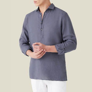 Camisa de manga larga para hombre con estampado de seda de diseño personalizado, blusas de moda para hombre de alta calidad OEM camisas de vestir para hombre/ - Product Image 6