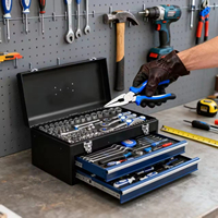 Ensemble de 408 outils à commande manuelle avec glissières de tiroir à combinaison pour boîte à outils rigide, 3 tiroirs, pour garage et atelier, jeu de clés à douilles, boîte à outils OEM