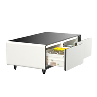 Table basse intelligente Primst avec 2 tiroirs réfrigérants et recharge sans fil pour salon