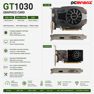 Tarjeta Gráfica PCWINMAX GT <span class=keywords><strong>1030</strong></span> 2GB/4GB GDDR5 64Bit de un Solo Ventilador con Salida HD/DVI para Pantallas Múltiples, Cine en Casa y PC de Oficina - Product Image 2