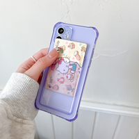 Étui de protection coloré transparent en TPU avec fente pour carte d'identité pour iPhone 11 12 13 14 15 16 17 18 Pro Max