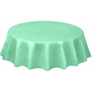 Party Heavy Duty 84" Round Plastic Table Cover Pure Color Disposable Plastic Tablecloth