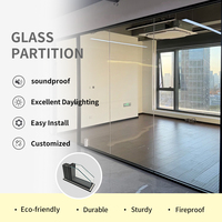 Cloison modulaire haut de gamme en aluminium et verre pour atelier, séparateur de pièce avec panneaux en verre trempé, taille personnalisée