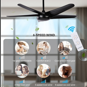 Ventilateur de plafond moderne pour salon, 52 pouces, 5 pales en ABS, télécommande, vent puissant, best-seller - Product Image 3