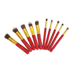 Ensemble de <span class=keywords><strong>maquillage</strong></span> plat professionnel en gros, 12 pièces, <span class=keywords><strong>strass</strong></span>, blush plat angulaire, poils synthétiques, application de fard à paupières, rouge à lèvres - Product Image 3