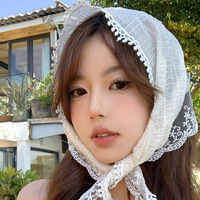 Bandanas de cheveux en dentelle pour femmes Foulard de mode Bandeau Triangle français Accessoires de cheveux pour femmes filles
