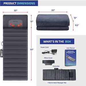 Traagschuim Massagemat Met Warmte, 6 Therapie Verwarmingskussen, 10 Vibratiemotoren Massagematraskussen, Massagekussen Voor Het Hele Lichaam - Product Image 4