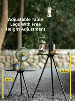 Table d'appoint pliante ronde réglable en hauteur, petite table d'extérieur portable, table basse légère à trépied pour pique-nique