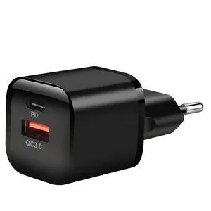 Taşınabilir şarj tip-c PD 20W QC3.0 hızlı adaptörü duvar şarj çift bağlantı noktaları Mini Usb C 20W güç adaptörü cep telefonu için