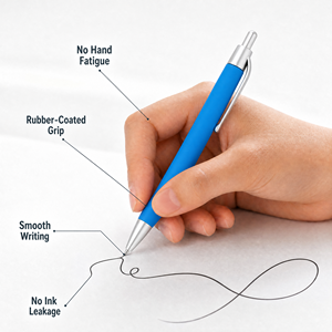 Penna a Sfera in Plastica Soft-Touch Personalizzabile con Logo, Basso MOQ, Inchiostro Nero 1.0mm, Stampa UV, Penna Promozionale BKS LY7165 - Product Image 4