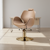 Chaise de barbier pliable ergonomique LC036, durable, en cuir synthétique, hauteur réglable, rotation à 360°, pour salon de coiffure.