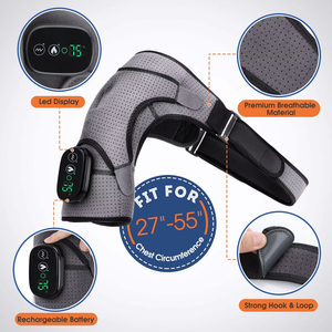 Wholesale Custom LED Pattern Thermal Heated Sports Shoulder <b>Brace</b> Adjustable <b>Back</b> Support Fitness Wrap Gear - Product Image 5