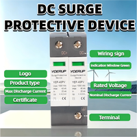 Dispositifs de protection contre les surtensions DC SPD 2P T2 20KA 40kA 500V 600V 1000V, dispositif de protection contre les surtensions solaires photovoltaïques bipolaire à double pôle