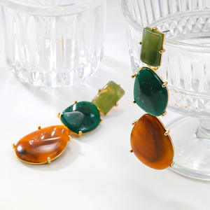 Nouveaux <span class=keywords><strong>bijoux</strong></span> Street Auction boucles d'oreilles couleur bloquant tendance Style bohème résine boucles d'oreilles pendantes pour les femmes - Product Image 3