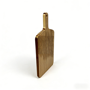 Pelle à pizza rayée en bambou avec manche en forme de pagaie pour le transfert de pizzas et de pains faits <span class=keywords><strong>maison</strong></span> - Product Image 3