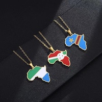 Collier en acier inoxydable de différents pays africains, vente en gros, en acier inoxydable, en forme de goutte d'huile