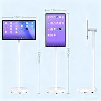 Téléviseur LED 4K 21,5/22 pouces avec support, tablette mobile sans fil, caméra intelligente portable, écran tactile Android, LCD déroulable
