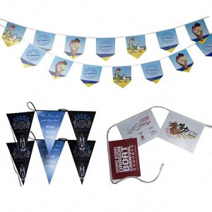 Bandera Triangular de Poliéster Económica de 14*21 cm, Decoración para Fiestas y Celebraciones, Guirnalda para Exteriores - Product Image 1