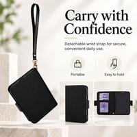 Nouvel Arrivage Étui Portefeuille en Cuir Premium avec Emplacements pour Cartes et Dragonne pour iPhone Duo Ultra Fold Antichoc Magnétique