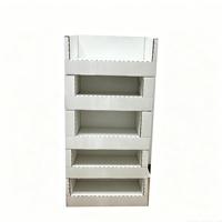 Présentoir de sol modulaire promotionnel en carton, étagère en papier à niveaux, vente en gros pour supermarchés, OEM ODM