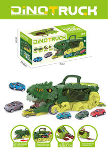 Camion de transport de voitures de dinosaures avec pliable se transforme en animaux <span class=keywords><strong>T</strong></span>-<span class=keywords><strong>rex</strong></span> debout avec jouet moulé sous pression - Product Image 6