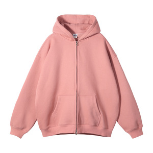 Felpa con <span class=keywords><strong>cappuccio</strong></span> unisex 2026 da 350G pesante con zip - Felpa oversize streetwear con cerniera a due vie e interno in pile spesso - Product Image 3