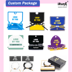 <span class=keywords><strong>IRun</strong></span>, joyería ajustable personalizada, cordón de cuerda, pulseras, logotipo grabado, encanto de Metal, pulsera de Amistad tejida - Product Image 4