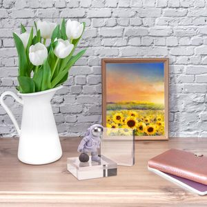 Bloque de exhibición cuadrado de acrílico de 6 piezas, elevadores de cubo de acrílico pulido transparente de 3x3x1 pulgadas, pedestal de exhibición de joyería sólida - Product Image 5