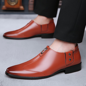 Zapatos de Vestir Blancos con Punta en Pico, Forro de Cuero Genuino, Sin Cordones, para Hombre, Transpirables, Formales, con Suela de Goma, Color Sólido - Product Image 3