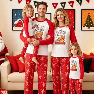 Set Piyama Keluarga Natal Lembut untuk Wanita, Pria, dan Anak-anak, Pakaian Tidur 2 Potong Lengan Panjang Celana Panjang, Pakaian Rumah, Piyama Pasangan Grosir - Product Image 2