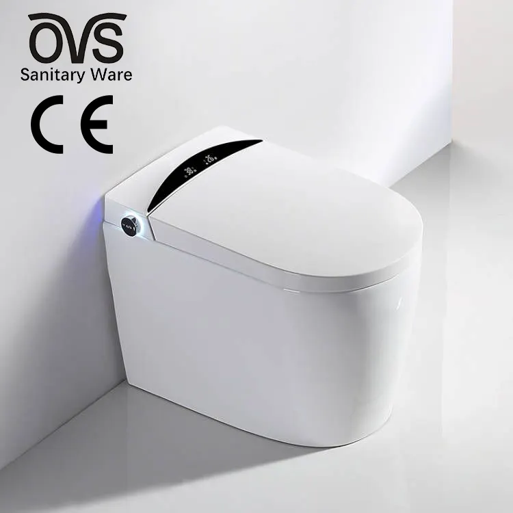 Ovs Sanitaire Waren Automatische Bidet Eendelig Toilet Moderne Badkamer Keramische Wc Intelligent Smart Toilet Met Afstandsbediening