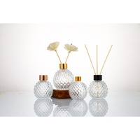 Bouteille diffuseur de parfum de luxe en gros 100ml 200ml, flacon diffuseur vide en verre, bouteille diffuseur d'arômes ronde personnalisée