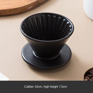 Cafetière à filtre en céramique et porcelaine, fabriquée à la main, écologique, finition semi-brillante noire et blanche, directement de l'usine - Product Image 4