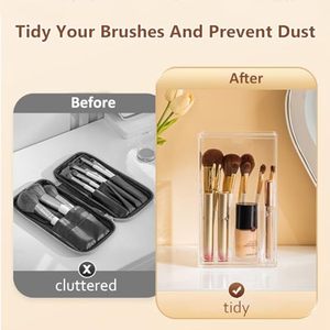 Organisateur de maquillage de table en acrylique transparent en forme de coeur bricolage personnalisé direct d'usine - Product Image 5