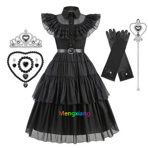 Disfraz de <span class=keywords><strong>Merlina</strong></span> para Halloween de Cine y TV Vestido Gótico Negro de Carnaval Cosplay para Niñas con Cinturón para Fiestas y Espectáculos Infantiles - Product Image 2