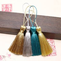 Pompons décoratifs en polyester métallisé de 9,5 cm, mini pendentifs suspendus, pour boîtes cadeaux, porte-clés, plusieurs couleurs, résistants aux plis