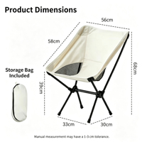 Chaise de camping portable Moon Chair, chaise pliante légère en maille respirante, robuste et durable, en Oxford 600D, pour patio, jardin, plage