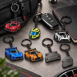 Llaveros de Metal Esmaltado Suave con Forma de Coche Personalizados, Anillos de Llavero de Aleación de Zinc para Amantes de los Coches, Regalo, Fabricación OEM ODM - Product Image 2