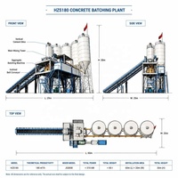 Centrale à béton fiable HZS180, 180m3/h, haute efficacité, centrale à béton automatique, prix